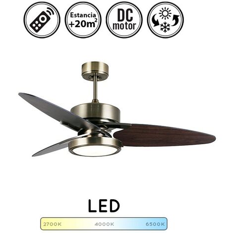 Ventilador de techo con luz silencioso DC con mando Cross negro 132 cm invierno-verano color luz regulable