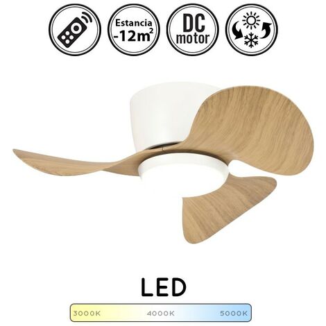 Ventilador de techo con luz silencioso DC con mando Monty blanco 65 cm invierno-verano color luz regulable