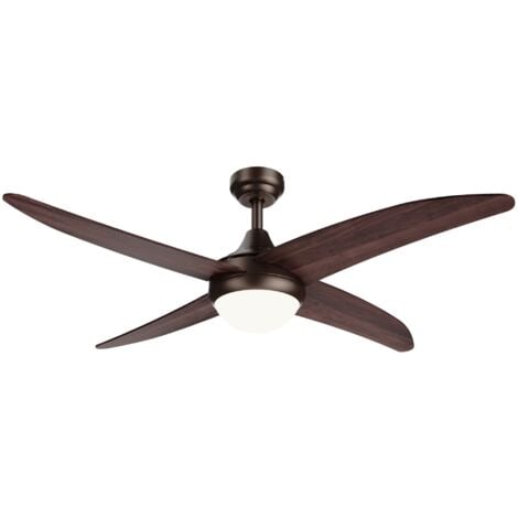 Ventilador de techo con temporizador y luz marrón oscuro