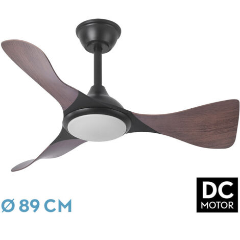 Ventilador de techo DC "Caimán" regulable con mando a distancia (36W 3CCT 3600lm) color negro y roble
