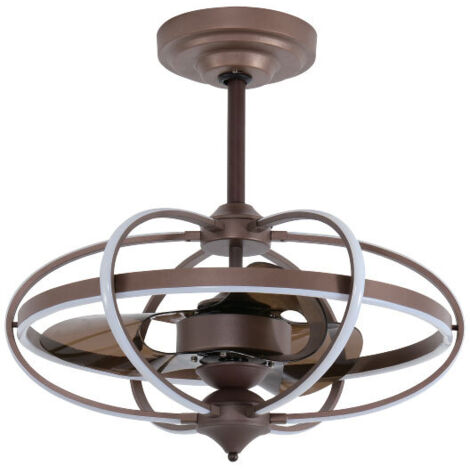 VENTILADOR DE TECHO DC CON LUZ LED MODELO IMBAT MARRÓN