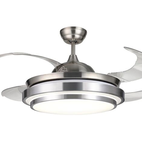VENTILADOR DE TECHO DC CON LUZ LED MODELO SELENE NÍQUEL