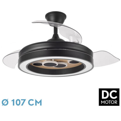 Ventilador de techo DC "Cupido" regulable con mando a distancia (55W 3CCT 4960lm) color negro y madera