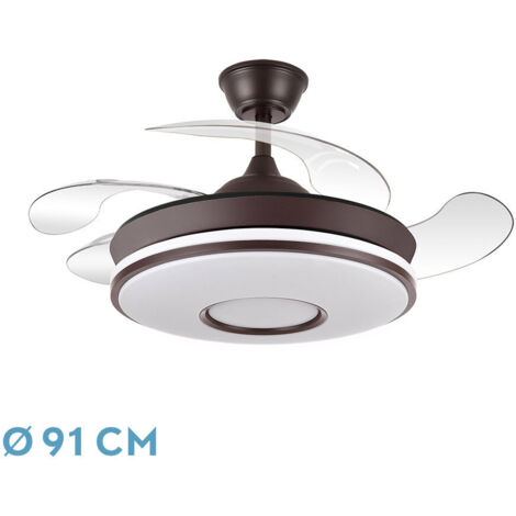 Ventilador de techo DC "Dani Mini" regulable con mando a distancia (59W 3CCT 6980lm) color marrón