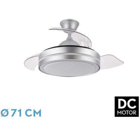 Ventilador de techo DC "Esparta Peque" regulable con mando a distancia (44W 3CCT 5182lm) color plata