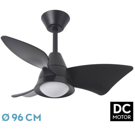 Ventilador de techo DC "Jaguar" regulable con mando a distancia (30W 3CCT 3000lm) color negro