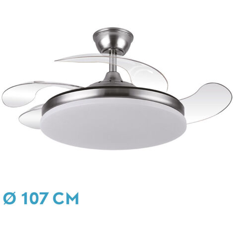 Ventilador de techo DC "Tridente" regulable con mando a distancia (59W 3CCT 6980lm) color níquel