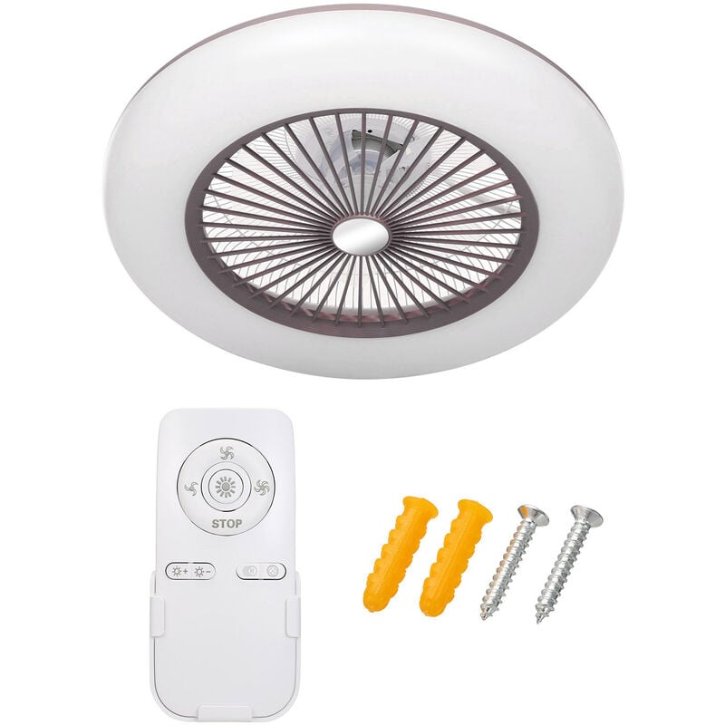 

Ventilador de techo de 180V-265V con iluminacion, ventilador de techo con luz LED, sin bateria,marron