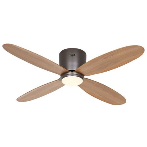 Ventilador de techo ECO PLANO II 112 bronce - roble natural WiFi con luz