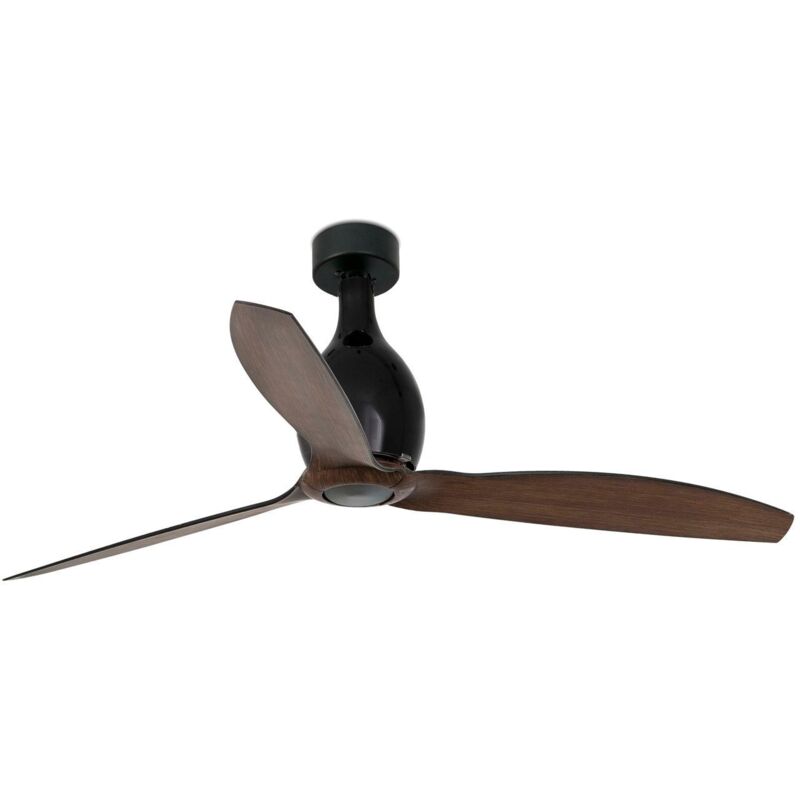 

Faro Barcelona - MINI ETERFAN Ventilador de techo negro mate/madera con motor DC sin luz - NEGRO MATE