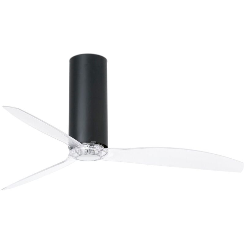 

TUBE FAN Ventilador de techo negro mate/transparente con motor DC sin luz - NEGRO MATE