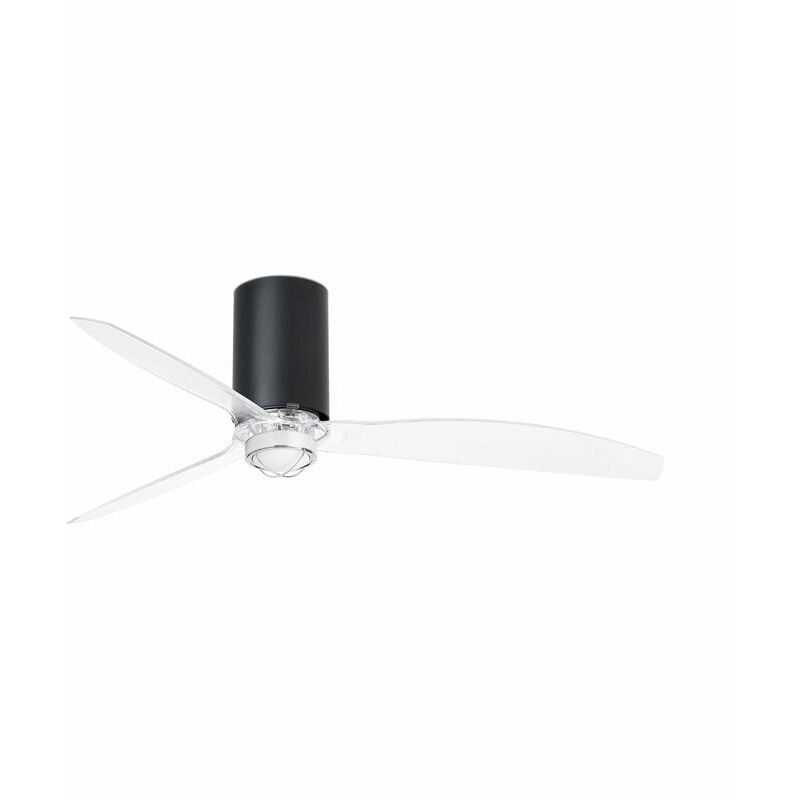 

MINI TUBE FAN LED Ventilador de techo negro mate/transparante con luz - NEGRO MATE