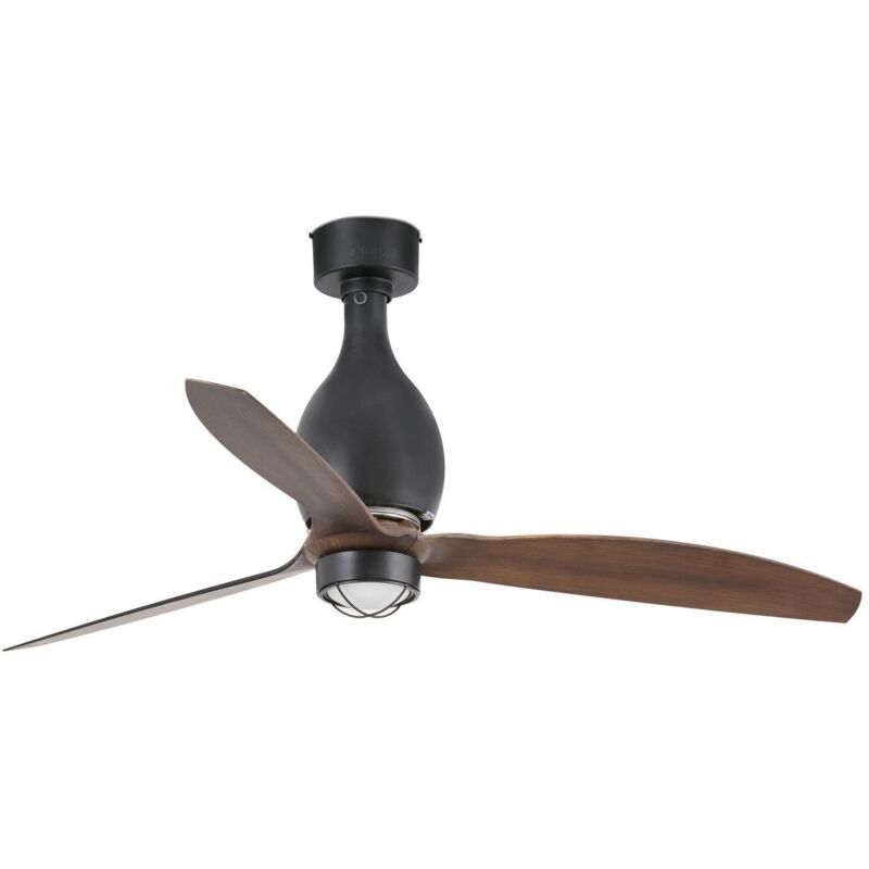 

MINI ETERFAN Ventilador de techo negro mate/madera con motor DC con luz - NEGRO MATE