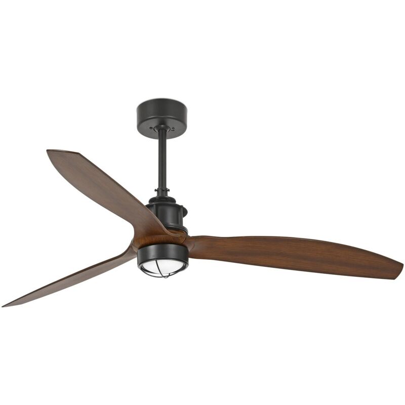 

Faro Barcelona - JUST FAN LED Ventilador de techo negro/madera con luz - NEGRO MATE