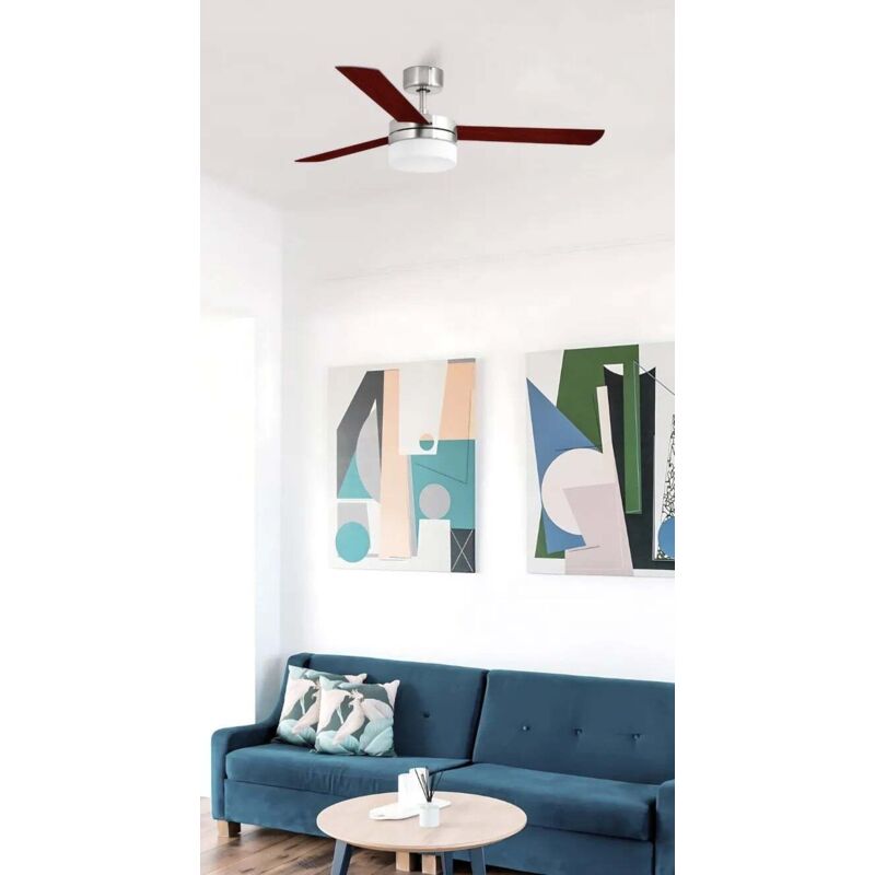 

Faro Barcelona - Ventilador de techo con luz Panay 33608 - NIQUEL MATE