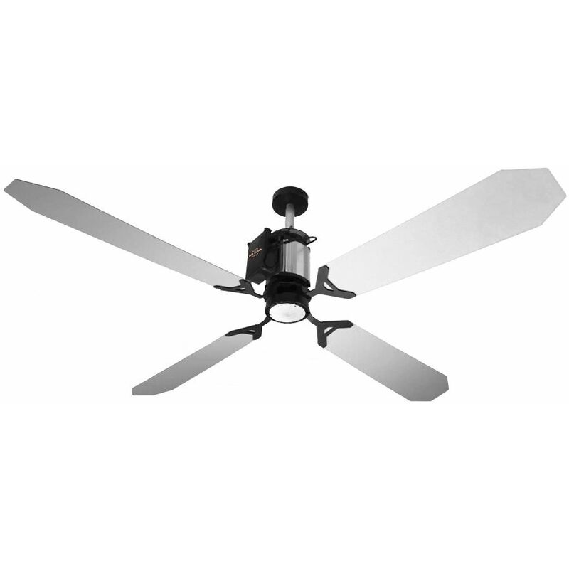 

Ventilador gris y negro con luz led cm 132xh30 Razzetti FAN-GTGN-02