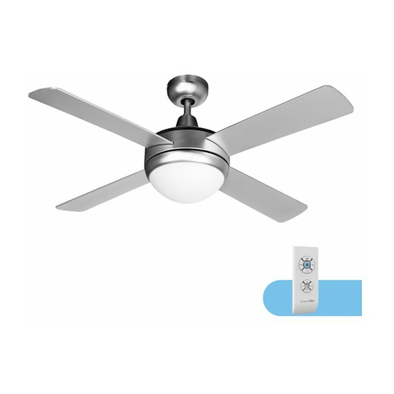 

Ventilador de techo inox./blanco con mando 132cm Siroco