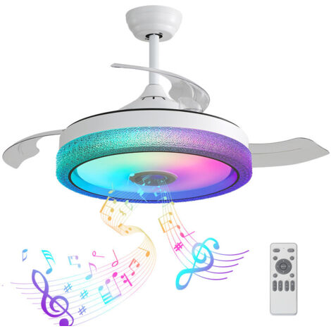 Ventilador de techo invisible Sofucor con aspas de ABS, motor de CC reversible y luz de 32 W