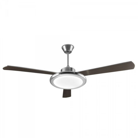 Ventilador de techo ip20 bahia led 24.4w blanco cálido 3000k on-off níquel satinado w