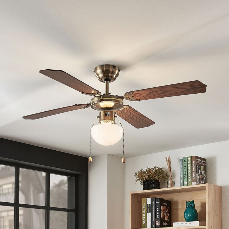 

Ventilador de techo Joulin con iluminación, roble