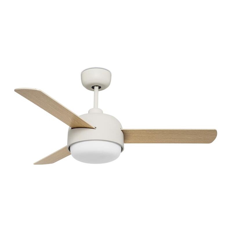 Leds-c4 - forlight Ventilador IP20 Klar E27 40W Blanco antiguo Madera