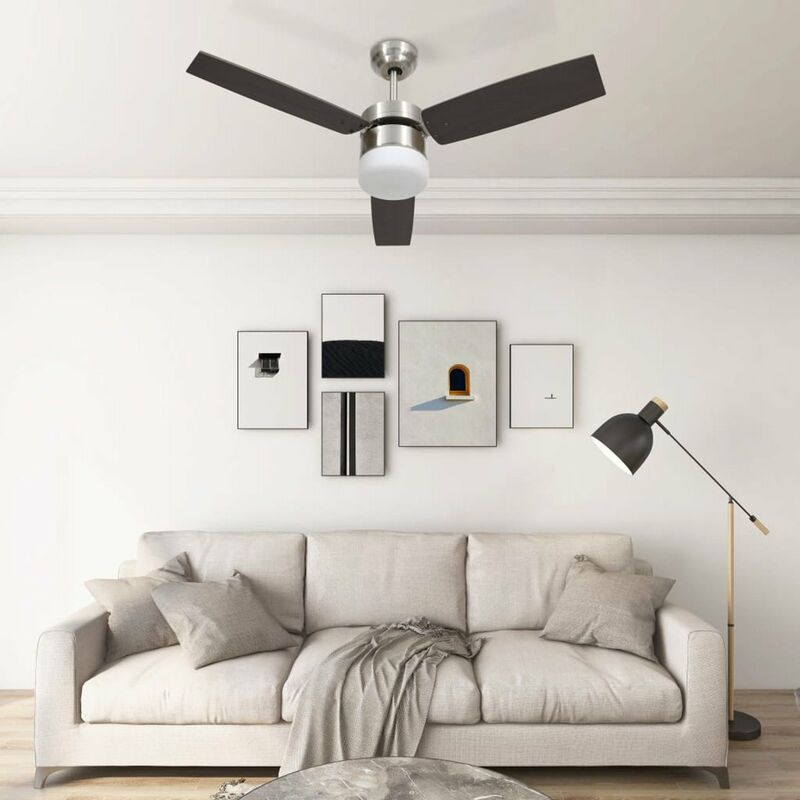 

Ventilador de techo lampara mando distancia marron oscuro 108cm