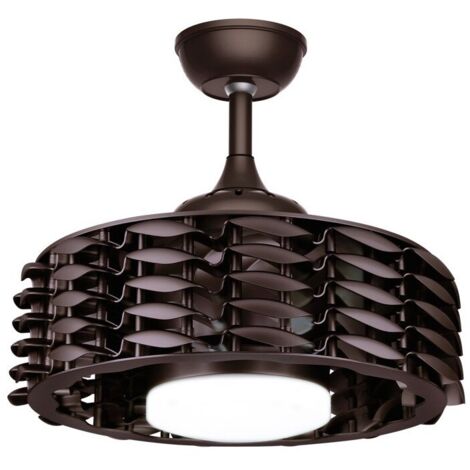 Ventilador de techo LED “Alum” regulable con control remoto (24W 3CCT 2410lm) IP20 Ø55cm color wengué