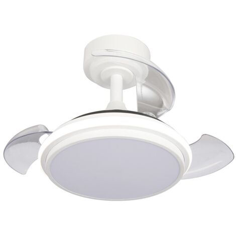 Ventilador de techo LED "Antila Mini XS" regulable con control remoto (35W 3CCT 3000lm) IP20 Ø55cm color blanco