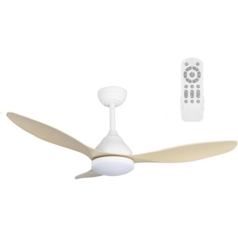Ventilador de techo LED Cavil Blanco+Madera CCT Dim (20W)