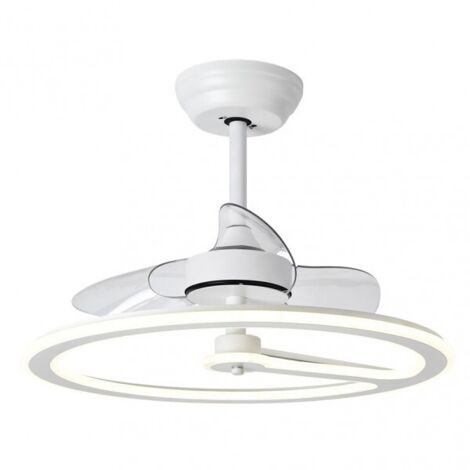 Ventilador de techo LED "Chom" regulable con control remoto (110W 3CCT 9350lm) IP20 Ø62cm color blanco
