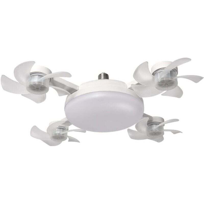 Aiperq Weiß Ventilador De Techo Led Con Control Remoto, Ventilador De Techo Led Regulable (Cuatro Cabezales)