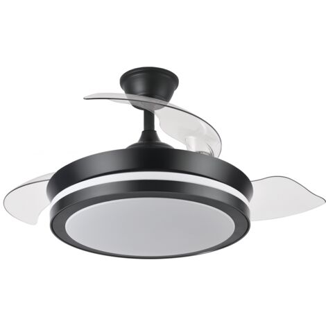 Ventilador de techo LED "Esparta Mini" regulable con control remoto (72W 3CCT 6120lm) IP20 Ø91cm color negro