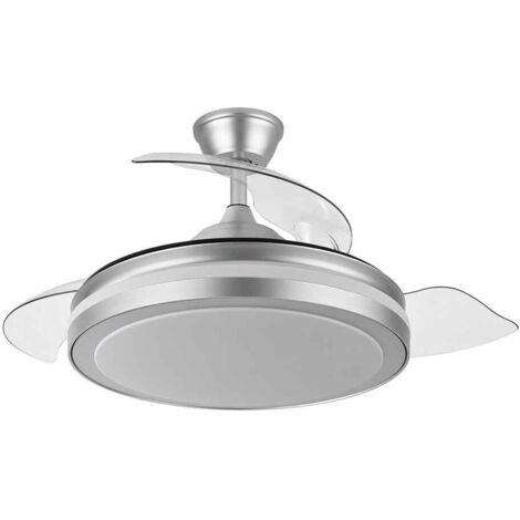 Ventilador de techo LED "Esparta Mini" regulable con control remoto (72W 3CCT 6120lm) IP20 Ø91cm color plata