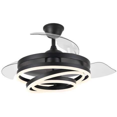 Ventilador de techo LED "Kai" regulable con control remoto (72W 3CCT 6120lm) IP20 Ø107cm color negro