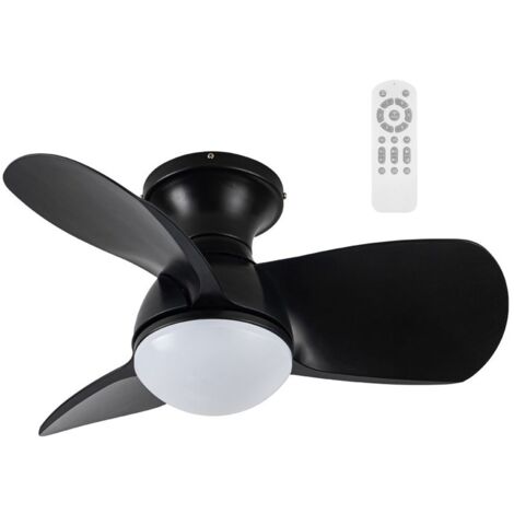 Ventilador de techo LED Mancado Negro CCT Dim (20W)
