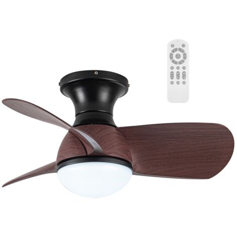 Ventilador de techo LED Mancado Negro+Roble CCT Dim (20W)