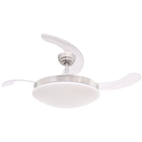 Ventilador de techo LED “María” regulable con control remoto y altavoz oculto (36W 3CCT 4000lm) IP20 Ø107cm color gris