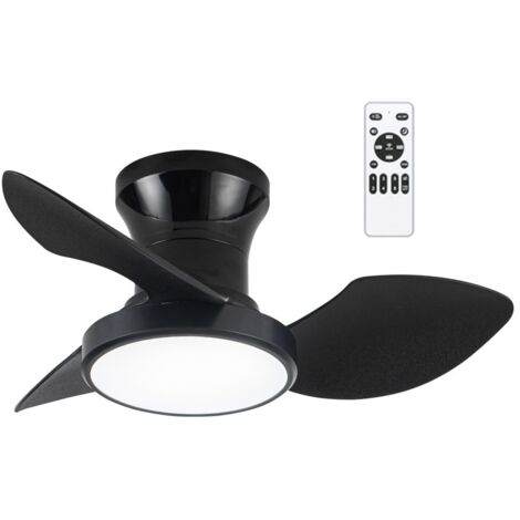 Ventilador de techo LED Milfero Negro CCT Dim (20W)
