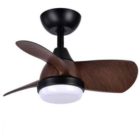 Ventilador de techo LED "Pirdo" regulable con control remoto (24W 3CCT 2400lm) IP20 Ø60cm color negro y marrón