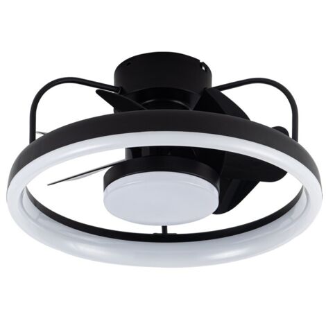 Ventilador de techo LED “Strike” regulable con control remoto (50W 3CCT 4800lm) IP20 Ø49cm color negro