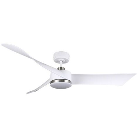 Ventilador de techo LED "Tempel" regulable con control remoto (26W 3CCT 2950lm) IP20 Ø132cm color blanco y níquel