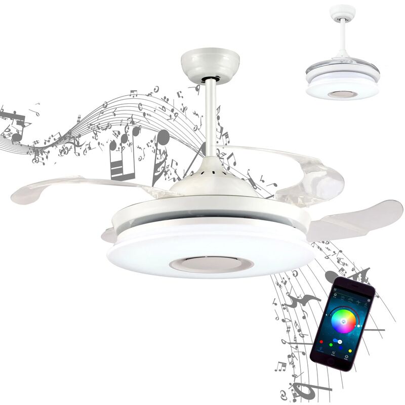 

Lúzete - Ventilador De Techo Musical 32W Rgb Plegable Regulable