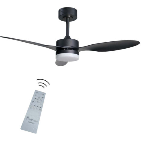 Ventilador de Techo Negro con Luz LED Regulable y Motor DC – 6 Velocidades