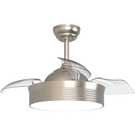 Ventilador de techo retráctil con luz metalizado