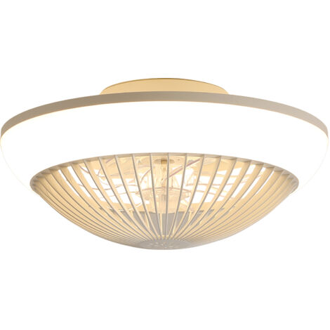 Ventilador de techo reversible con luz LED RGB, blanco, 38 cm