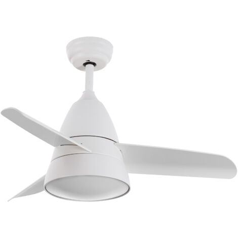 LEDKIA Ventilador de Techo Silencioso Industrial Blanco 91cm Motor DC Mando RF Con Luz