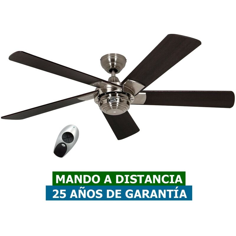 Ventilateur de plafond CasaFan 9513265 ROTARY 132 Wenge / Satin chrome BN-WN