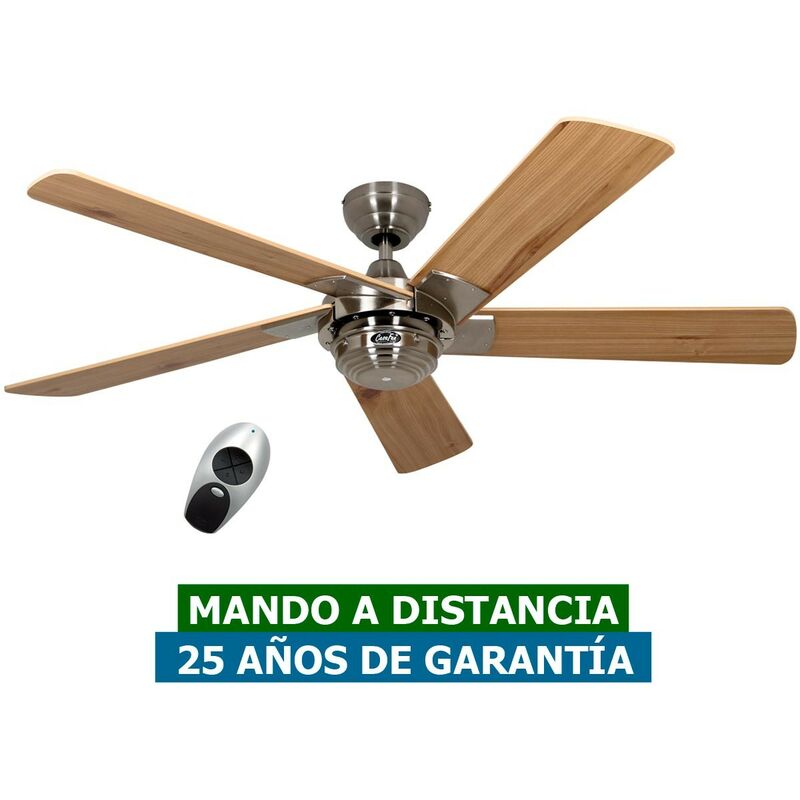 

Ventilador de techo CasaFan 9513267 ROTARY 132 BN-KF Pino/ cromo satinado