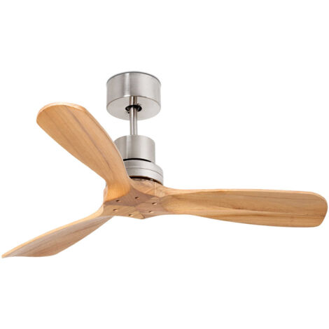 Ventilador de techo sin luz níquel mate/pino MINI LANTAU DC 33509DC