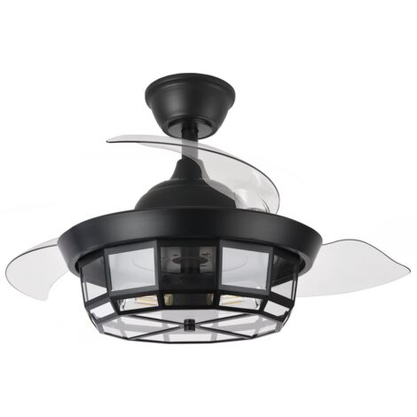 Ventilador de techo "Tornado" con control remoto 3xE27 (18W motor DC 40dB) IP20 Ø91cm color negro